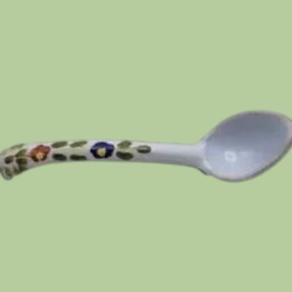 Vintage Faenza Garafano Pottery Octagonal Bowl w/Spoon Made in Italy - Picture 4 of 10